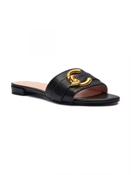Coccinelle De piele șlapi negru