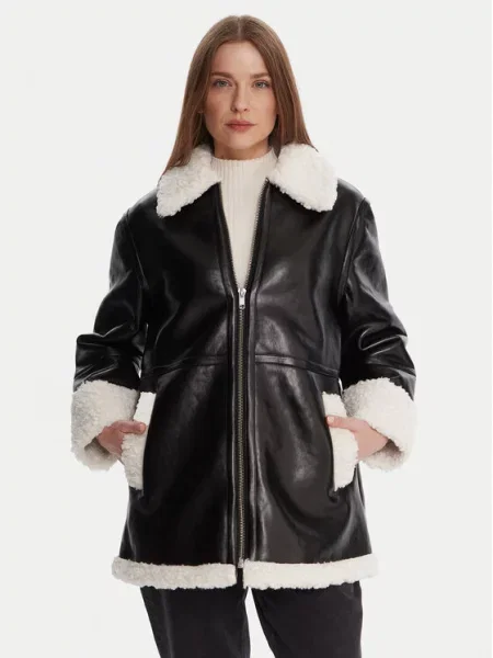 French Connection Куртка зі штучної шкіри чорний