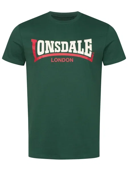 LONSDALE Tricou Two Tone verde închis / roșu alb