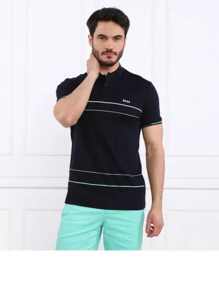 BOSS GREEN Tenisz póló Pariq kék