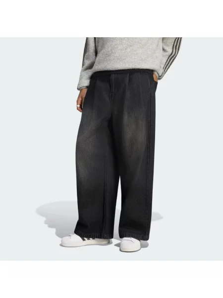 DŽÍNY MID-RISE WIDE LEG černé
