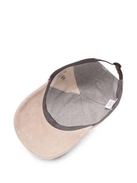 Șapcă Brunello Cucinelli cu broderie din piele de căprioară