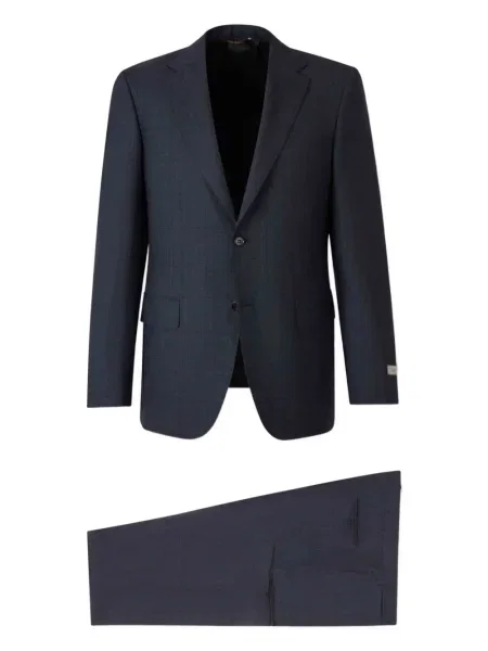 Costum Canali în carouri de costum albastru