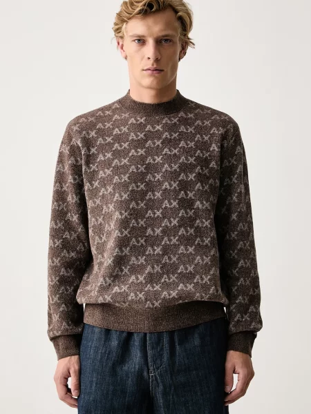Armani Exchange pulover pentru bărbați maro