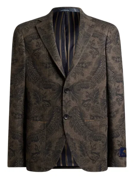 Sacou Etro de lână cu imagine cu model paisley maro