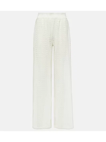 Pantaloni Melissa Odabash tricotate alb