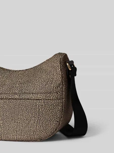 Torba na ramię z przegródką zapinaną na błyskawiczny model SMALL LUNA BAG' Borbonese beżowa