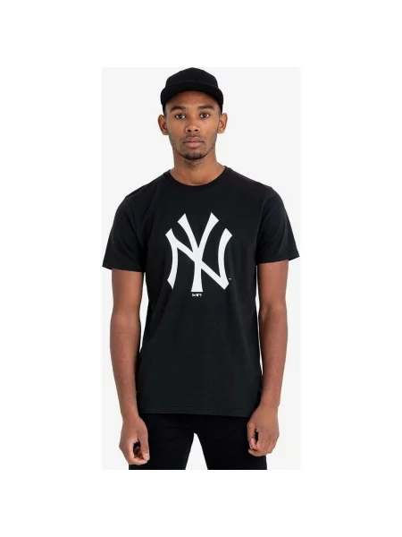 Koszulka New Era MLB Regular Logo z krótkim rękawem New York Yankees w kolorze czarno-białym S czarna