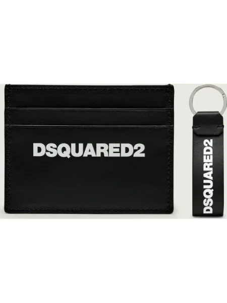 Bőr pénztárca Dsquared2 fekete