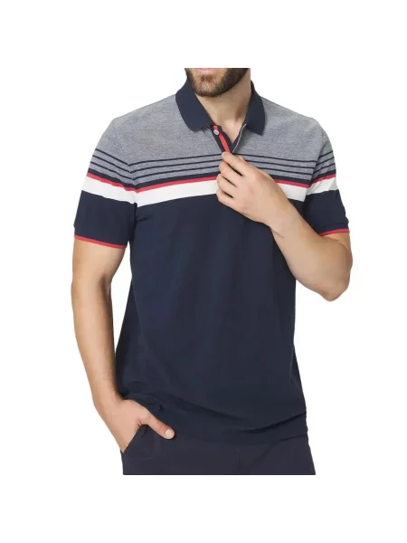 Koszulka Polo TBS ELTONPOL Granatowo-Biało-Różowa niebieska