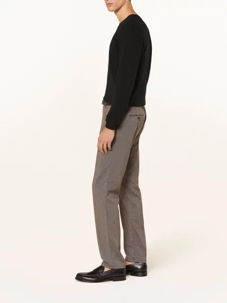 Alberto Chino Kalhoty Lou-New Wool Look Regular Fit hnědá