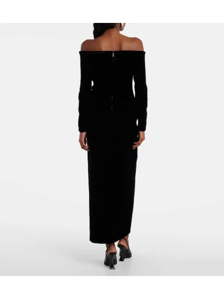 Top Roland Mouret de catifea negru