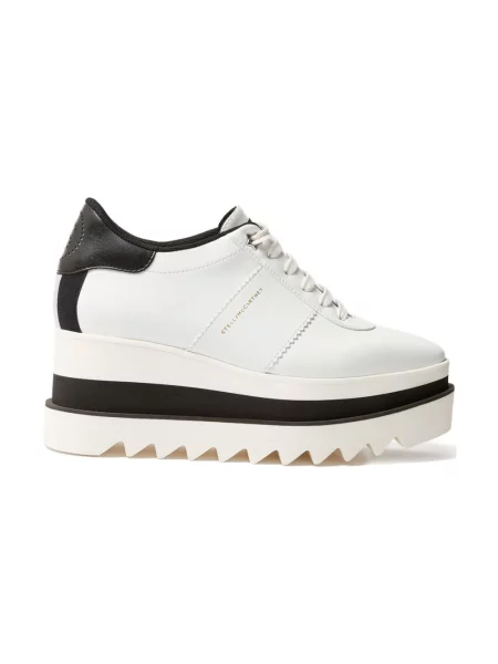 Sneakersy Stella Mccartney sznurowane na platformie koronkowe białe