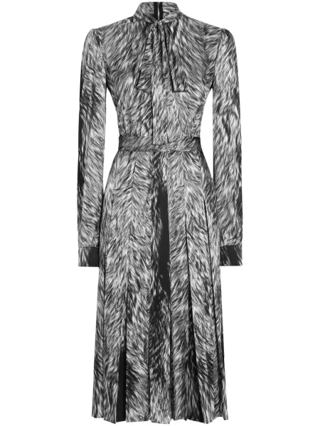 Sukienka midi Dolce And Gabbana z nadrukiem do kolan garniturowa czarna