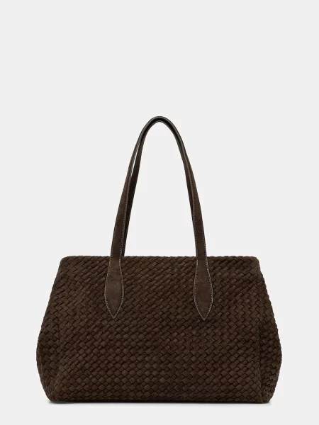 Answear.LAB torebka shopper z imitacji zamszu zielona