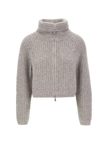 Decupat cardigan Gran Sasso tricotate gri