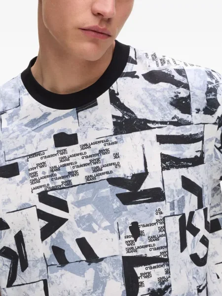 Тениска Karl Lagerfeld Jeans с принт бяло
