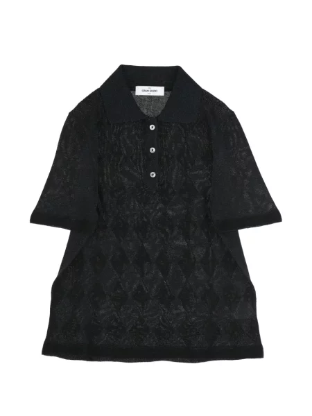Top Gran Sasso tricotate cu model argyle negru