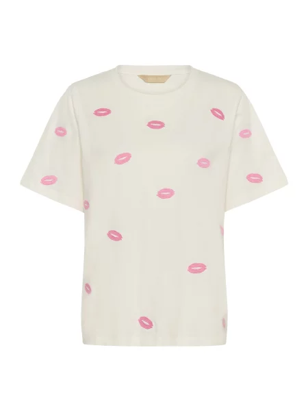 CULTURE Tričko CUKissy pink / vlny bílé