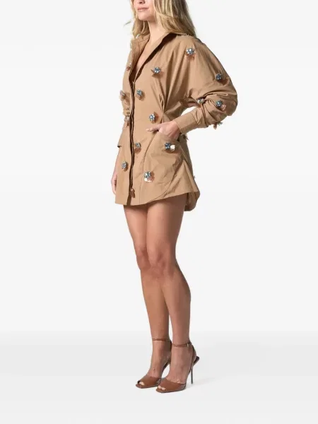 Rochie tip cămașă Jbq cu model floral maro
