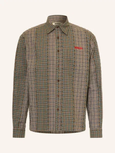 Woodbird Košile Wbbuzo Comfort Fit světle hnědá / petrolejová bílá