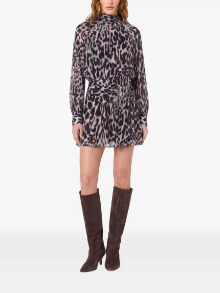 Rochie mini Nicholas cu imagine cu model leopard negru