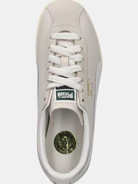 Кожаные кроссовки Puma бежевые