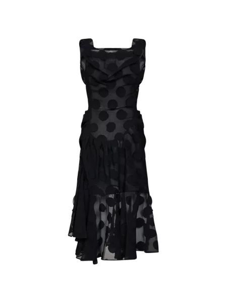 Rochie Vivienne Westwood cu buline cu volane asimetrică negru