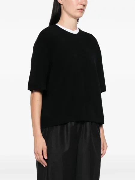 Tricou Soft Goat cu decolteu rotund negru
