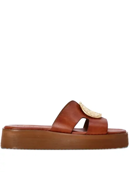 Sandale Kotris Sandals din piele cu platformă maro