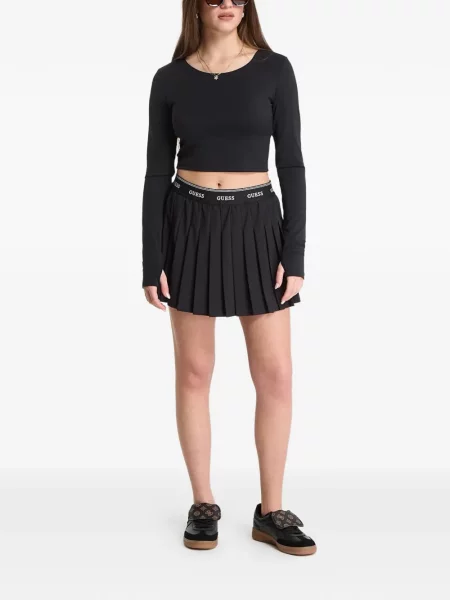 Fusta mini Guess cu autograf negru