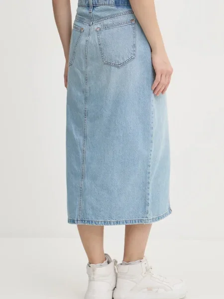 Džínová sukně Abercrombie & Fitch midi pouzdrová modrá