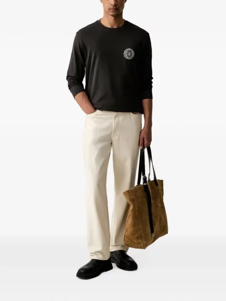 Μακρύς μπλούζα Armani Exchange με αυτόγραφο γκρι