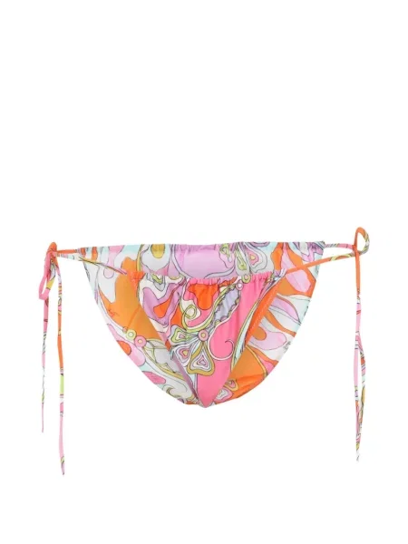 Bikini Pucci cu imagine cu imprimeu abstract cu legături portocaliu