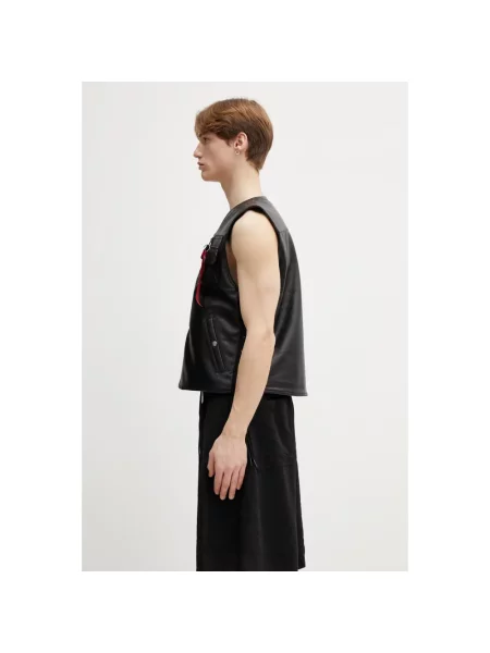 Alpha Industries bezrękawnik skórzany X-Force czarna