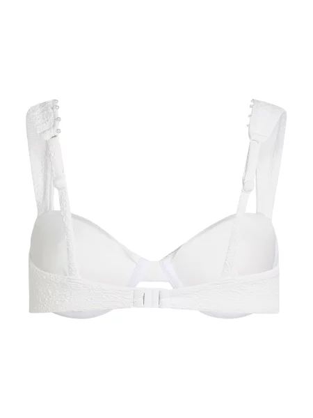 Karl Lagerfeld Bikinový top Strukturiertes Bikini-Top Perlen und Bügeln krémová