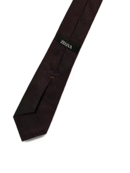 Cravată Zegna de mătase cu buline roșu