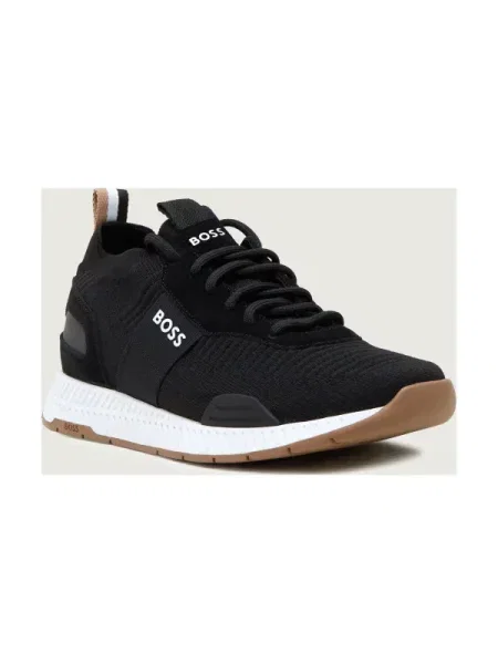BOSS BLACK Sneakers Titanium_Runn_knst_N cu adaos de piele negru