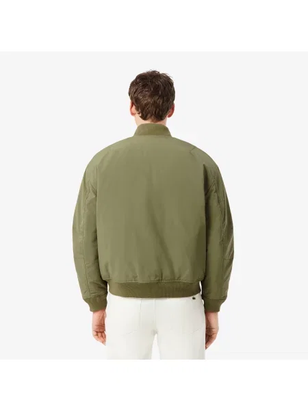 Lacoste Wodoodporna Bomberka Z Tafty zielony