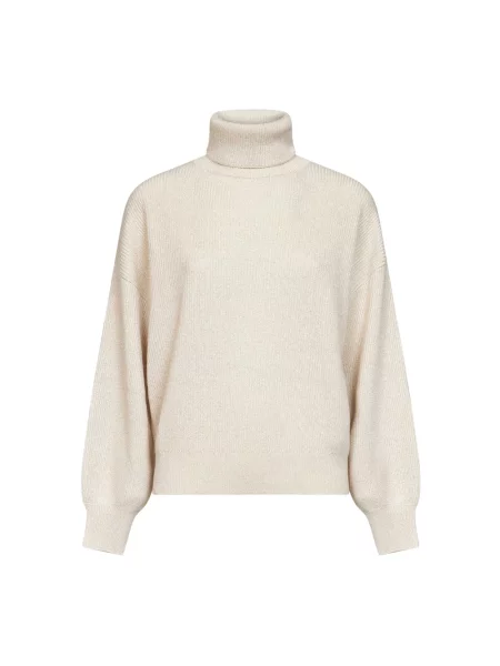 Sweter z golfem Brunello Cucinelli beżowy