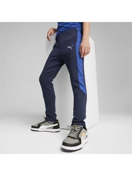 Młodzieżowe spodnie dresowe EVOSTRIPE PUMA Club Navy Blue niebieskie