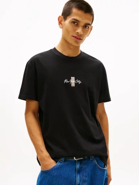 Tommy Jeans Koszulka schwarz czarna