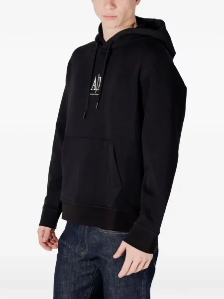 Hanorac cu glugă Armani Exchange cu imagine negru