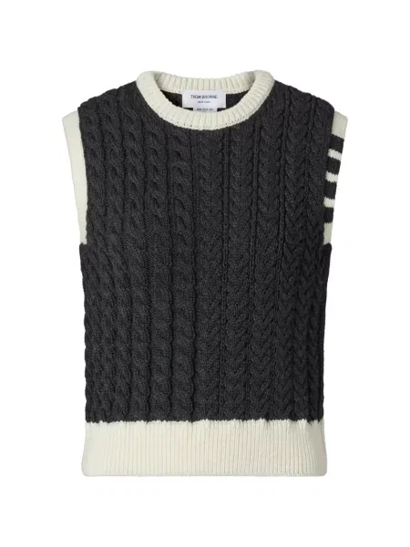 Top Thom Browne de lână gri