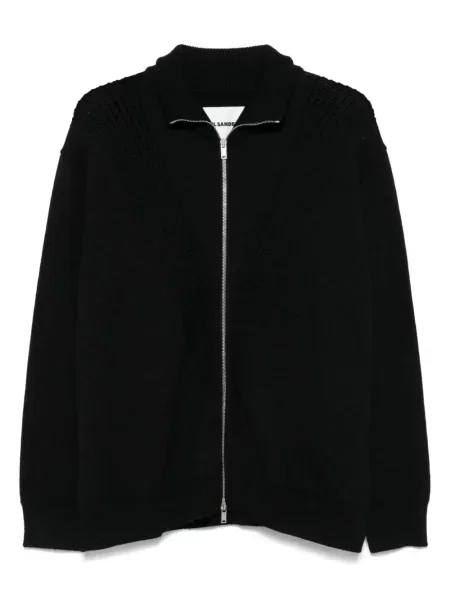 Cardigan Jil Sander de lână negru