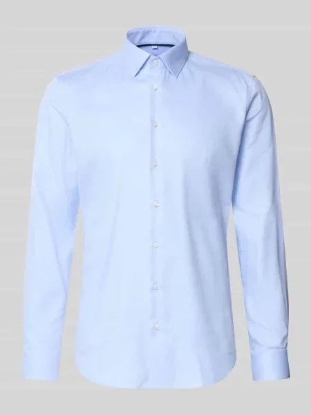 Koszula biznesowa o kroju slim fit z czystej bawełny Jake*s błękitna