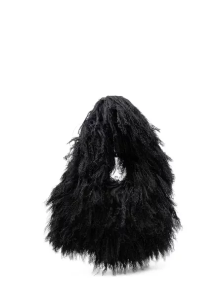Geantă shopper Martha Louis cu blană negru