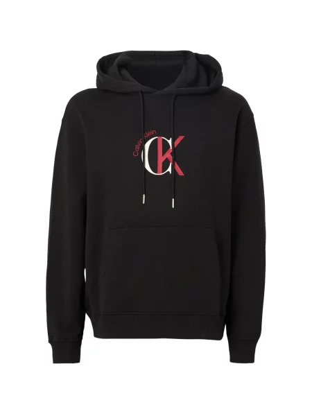 Calvin Klein Jeans Μπλούζα φούτερ γρεναδίνη / μαύρο λευκό