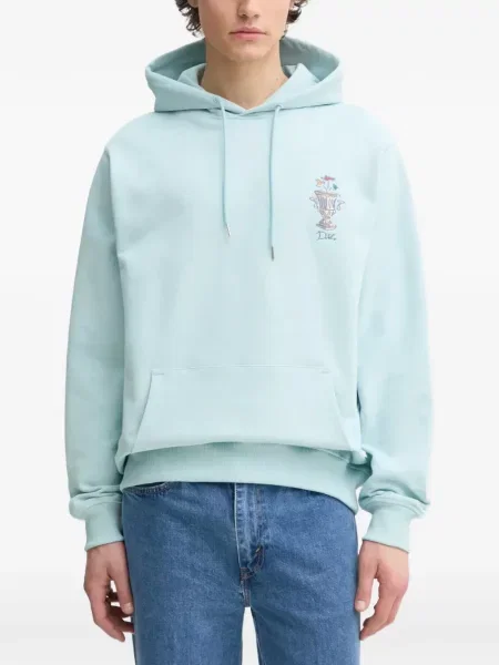 Суичър с качулка Drôle De Monsieur с принт синьо