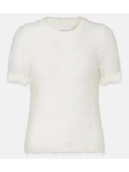 Aksamitny sweter Velvet biały